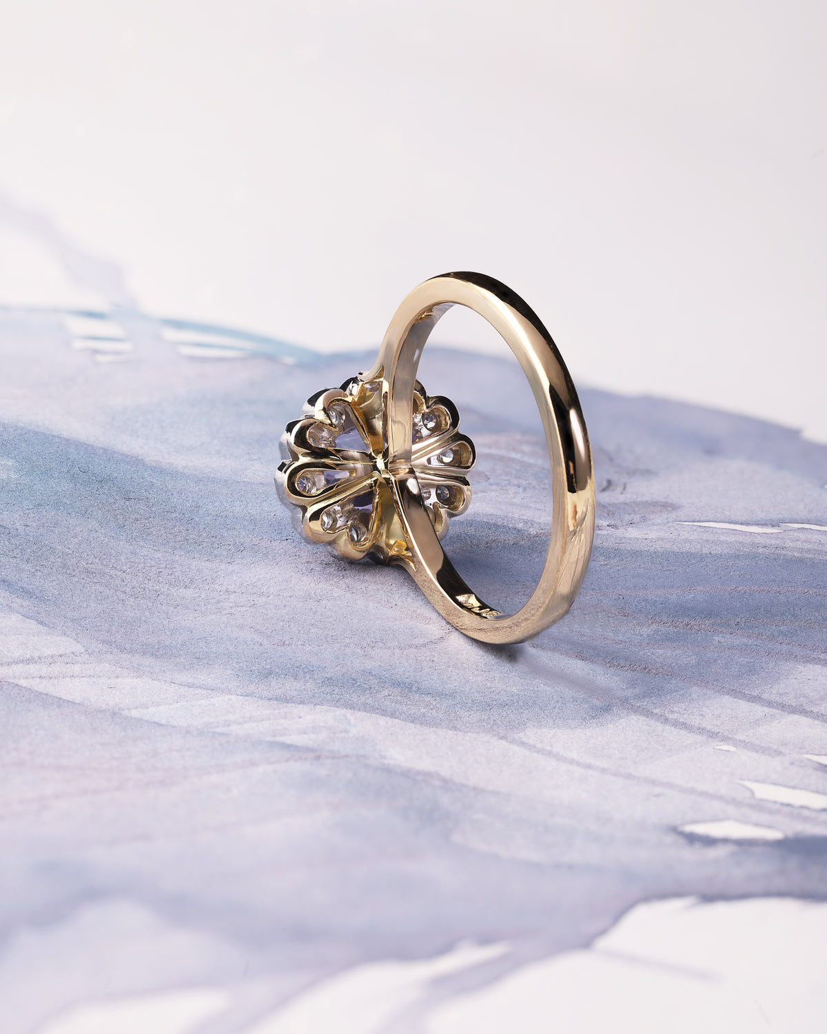 Lavender Sapphire and Diamond Ring