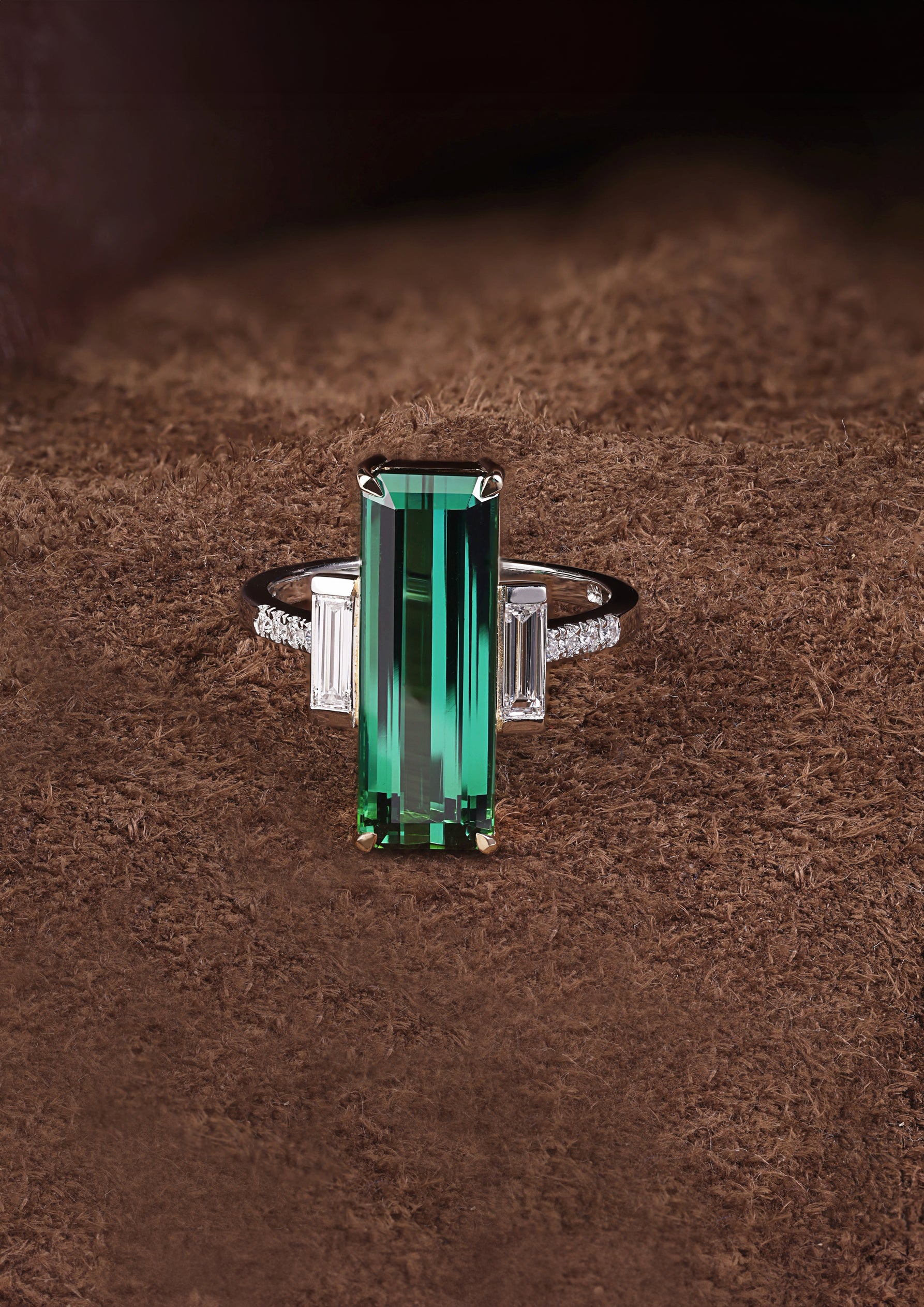 Green Tourmaline & Diamond Ring