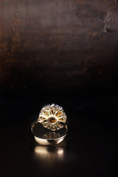 Golden Sapphire and Diamond Bespoke Ring