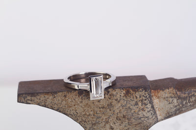 Baguette Diamond Platinum Ring