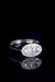 Long Oval Diamond Platinum Ring East-West Setting