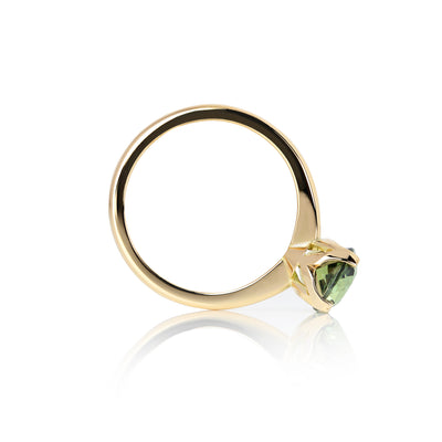 Custom Australian Green Sapphire Engagement Ring