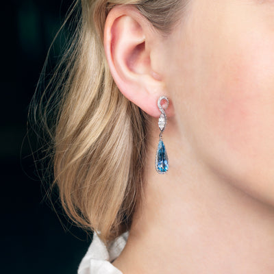 Bespoke Aquamarine & Diamond Earrings