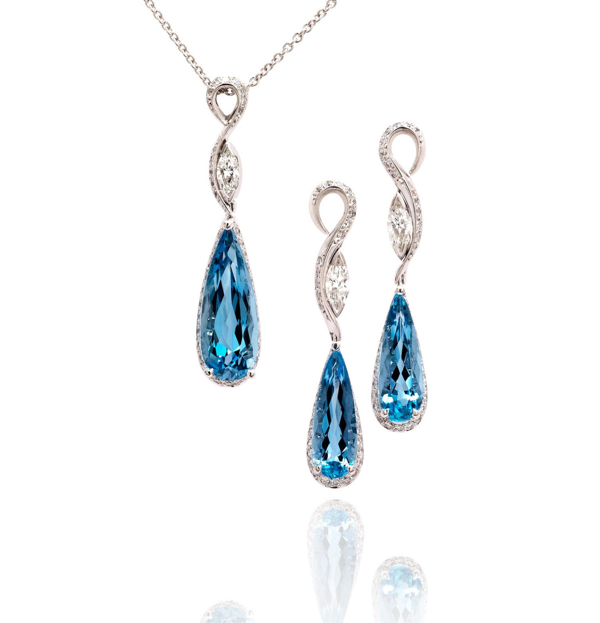 Aquamarine & Diamond pendent