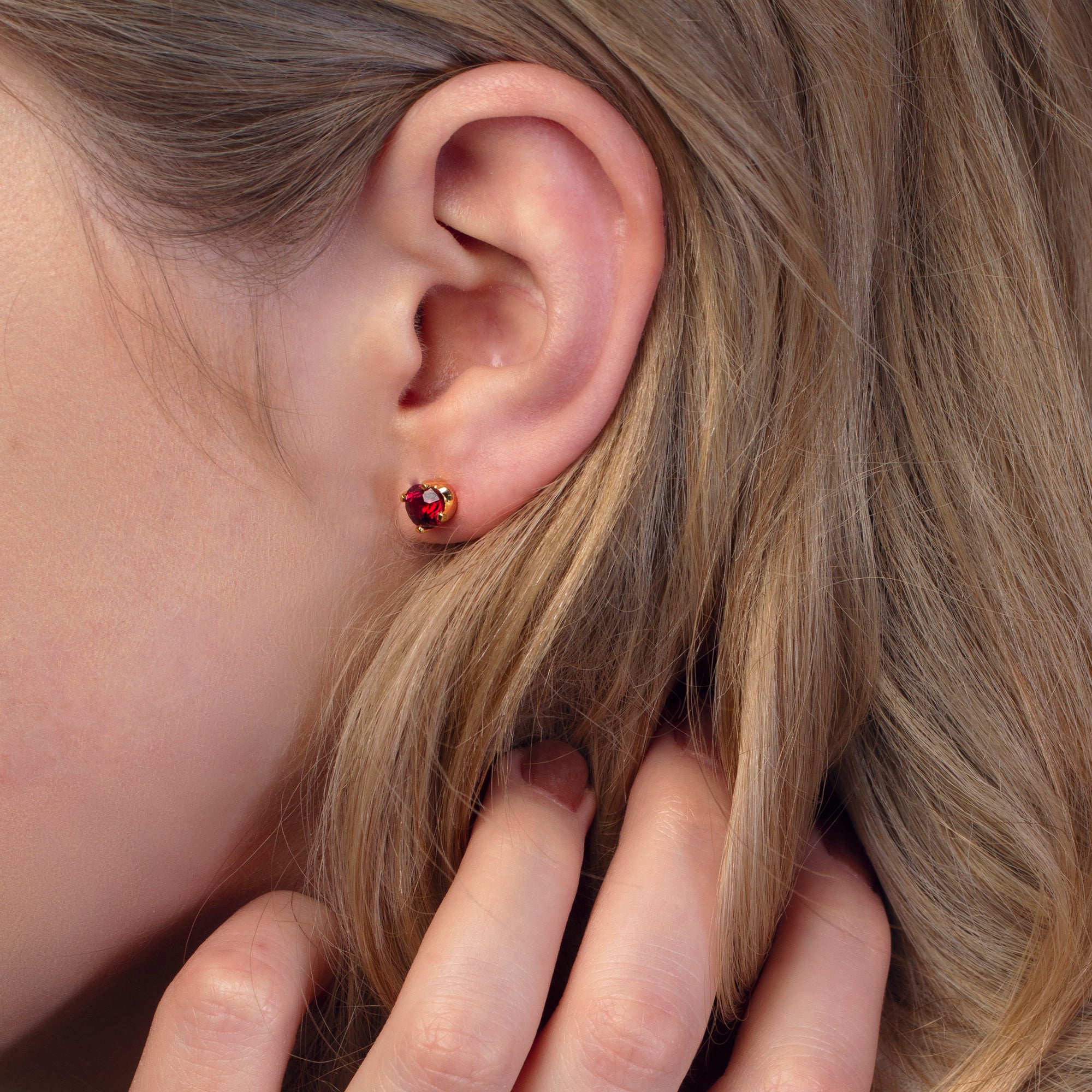 Red Spinel Studs